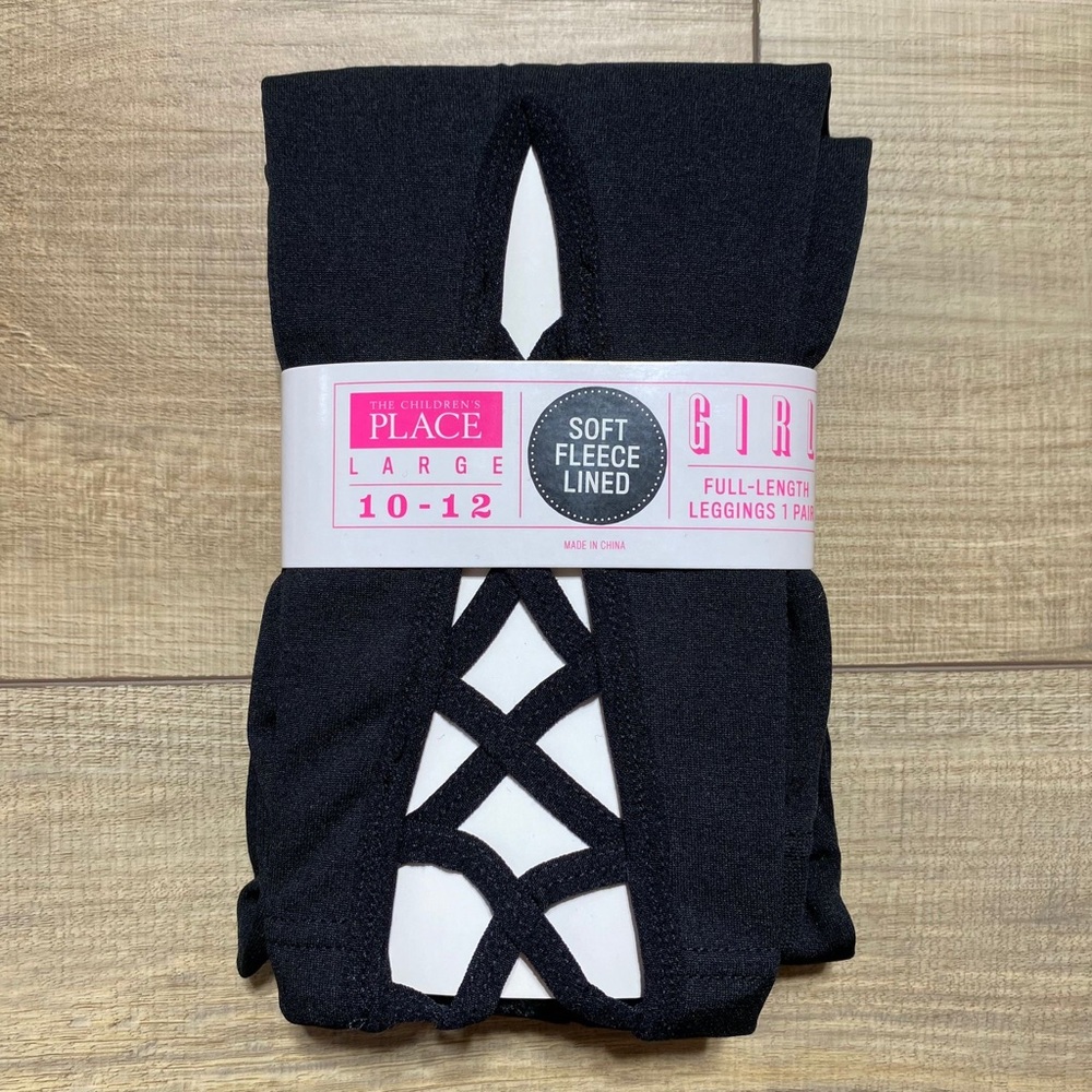 The Children's Place Girls' Lace-Up Soft Fleece Lined Leggings‎ Size Large 10/12